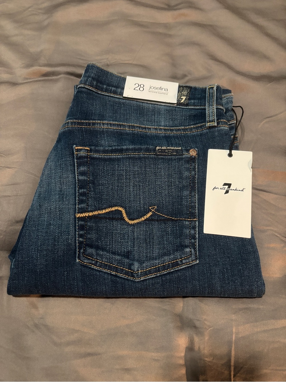 7 For All Mankind Josefina High-Rise Dark Blue Denim Jeans